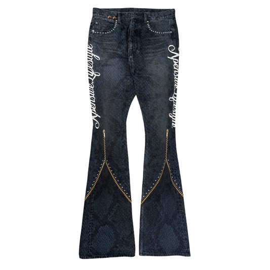 Femme Python Denim Noir